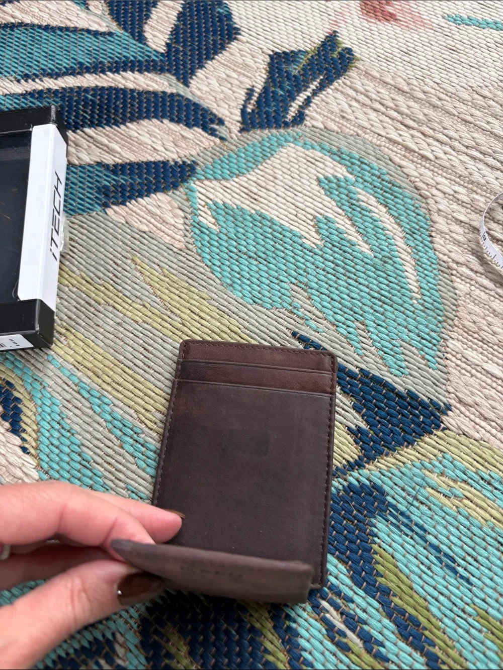 Brown Leather Front Pocket Money Clip Wallet